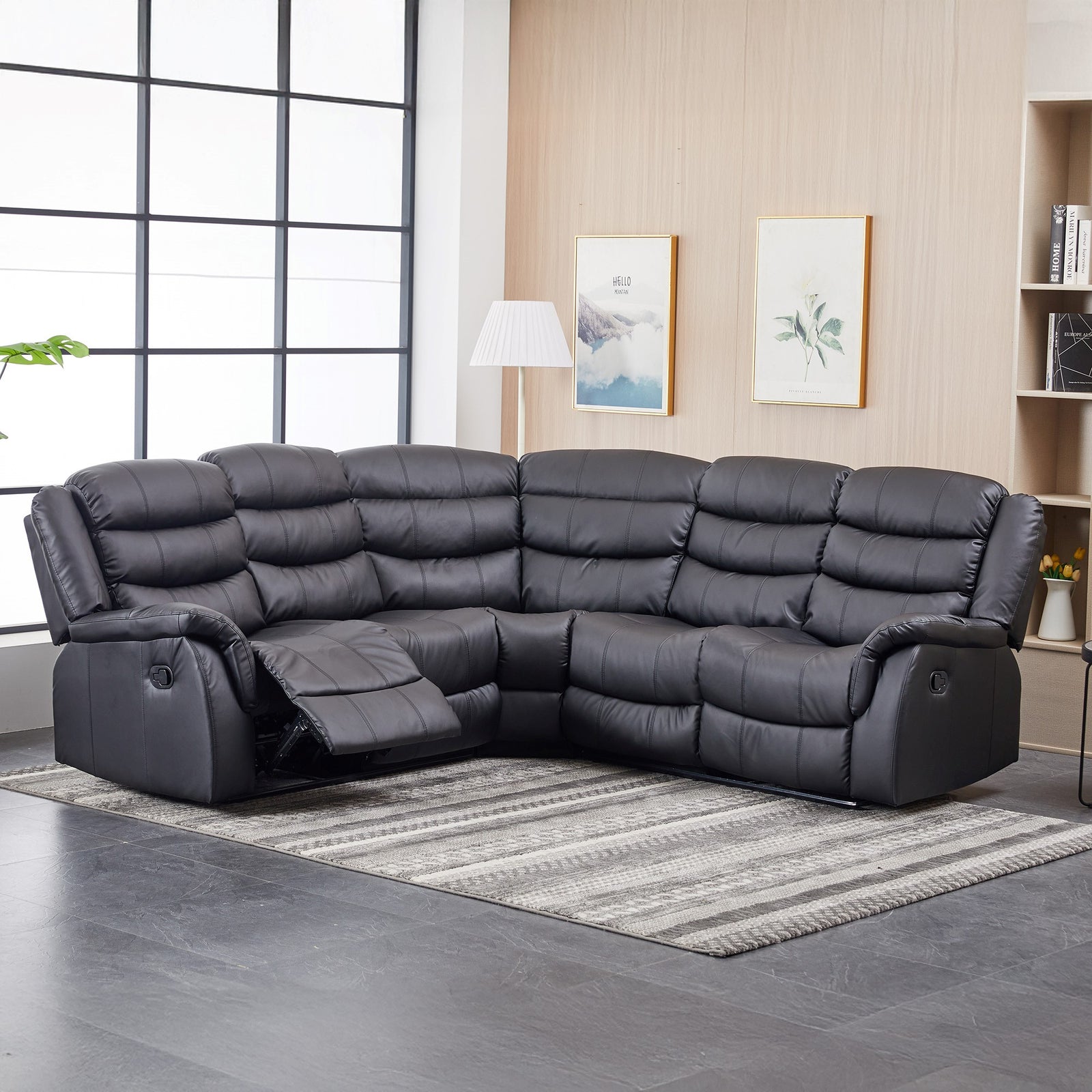 Astoria Reclining Corner Sofa | Corner | Black