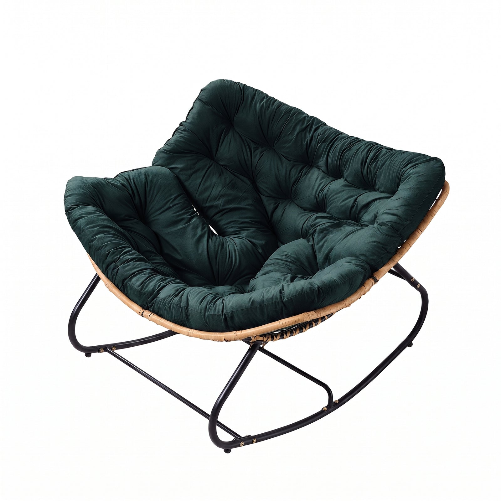 Rocking Chair With Soft Cushion | Green