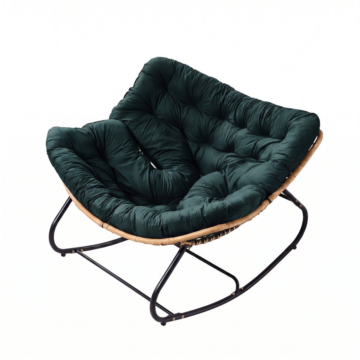 Modern Rocking Chair with Cushion – Compact | Green