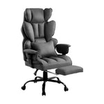Height-adjustable Reclining Swivel Office Chair With Footrest | Dark Grey