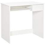 Compact Computer Table With Tray, Drawer | White