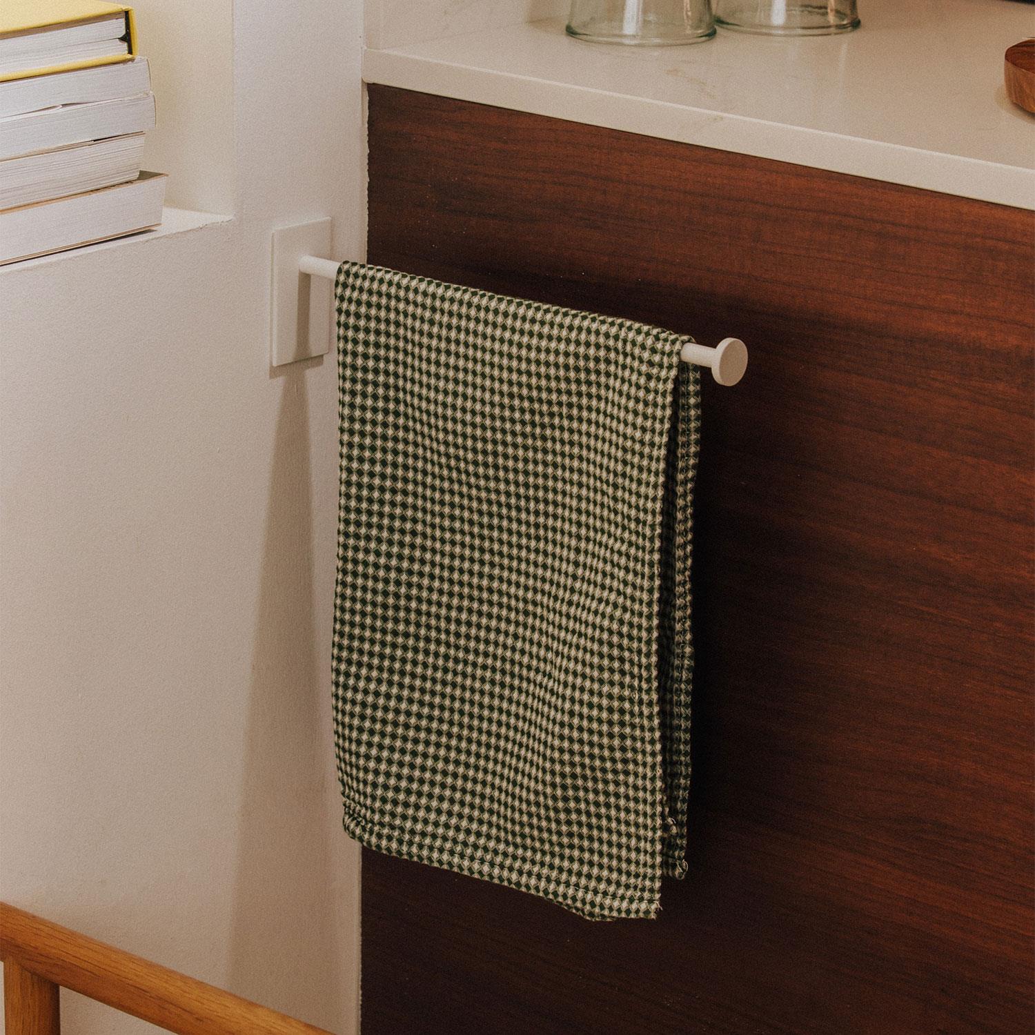Single Arm Towel Rail, 30cm, Self-adhesive, White, Stick Collection