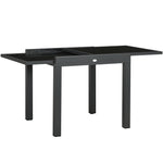 Extendable Garden Dining Table With Tempered Glass Top