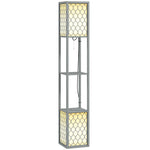 2-light Modern Floor Lamp With Shelves Living Room Bedroom | One Size | Gray