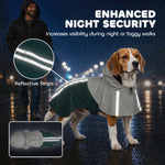 Dog Raincoat With Hood, Dog Rain Jacket | M | Green