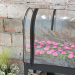 Raised Planter With Greenhouse & Wheels Dark Grey