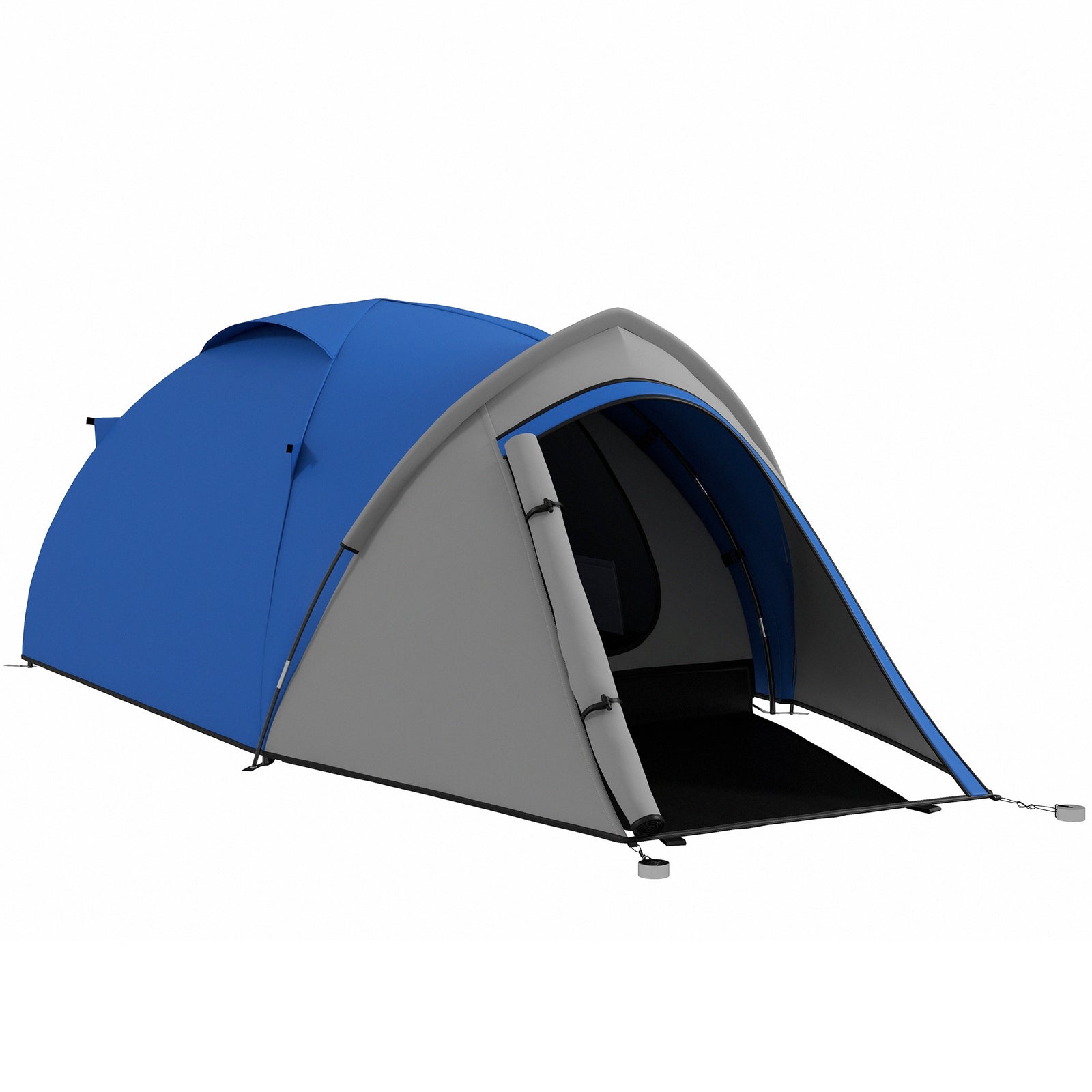 Compact Camping Tent W/ Vestibule & Mesh Vents For Hiking | Blue