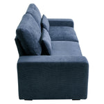 2-seater Chenille Upholstered Sofa With Pillows | Blue