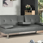 Manhattan Faux Leather Sofa Bed 2 Seater | Grey