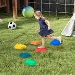 Balance Stepping Stones For Kids, River Stones With Non-slip Bottom | Set-of-6 | Blue & Yellow