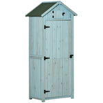 Wooden Garden Storage Shed Tool Storage Box | Blue