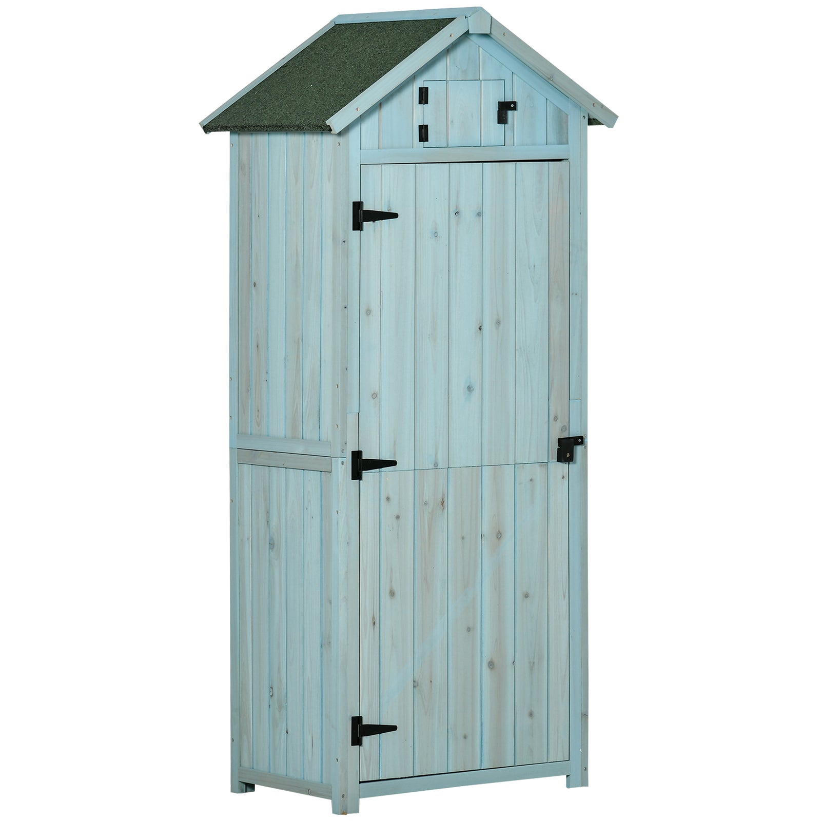 Wooden Garden Storage Shed Tool Storage Box | Blue