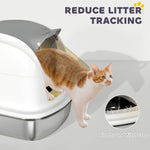Stainless Steel Cat Litter Tray With Lid | White