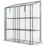 3-tier Mini Greenhouse W/ Roll-up Doors 151x143cm
