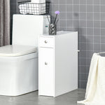 Slim Floor Cabinet Narrow Wooden Storage With Drawers