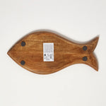 HOMESCAPES Fish Shaped Mango Wood Serving Tray40cm