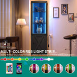 Corner Wine Storage Cabinet With Led Lighting & Remote Control