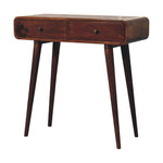 Solid Mango Wood Chestnut Curved Hallway Table