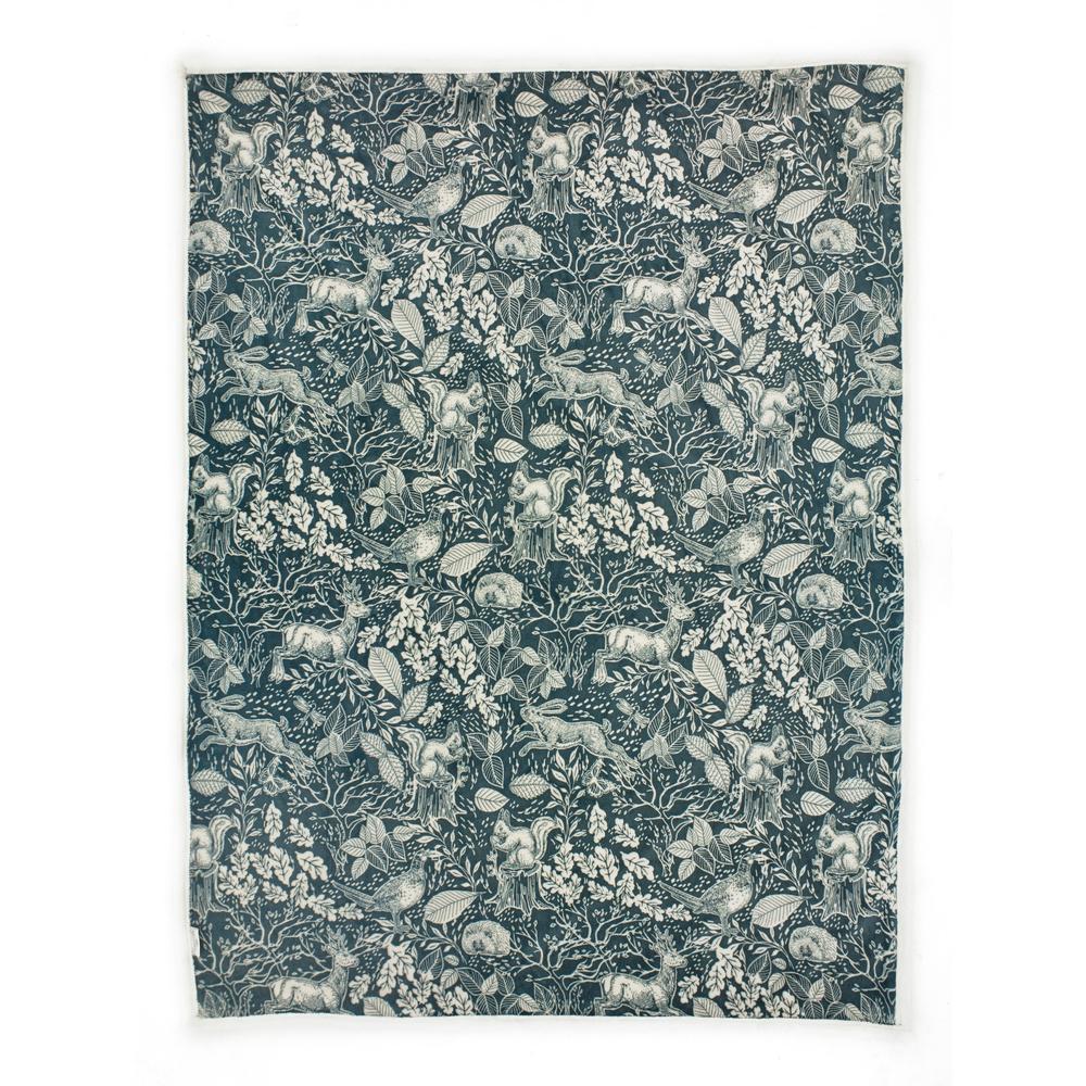 Hidden Forest Printed Throw With Faux Fur Back