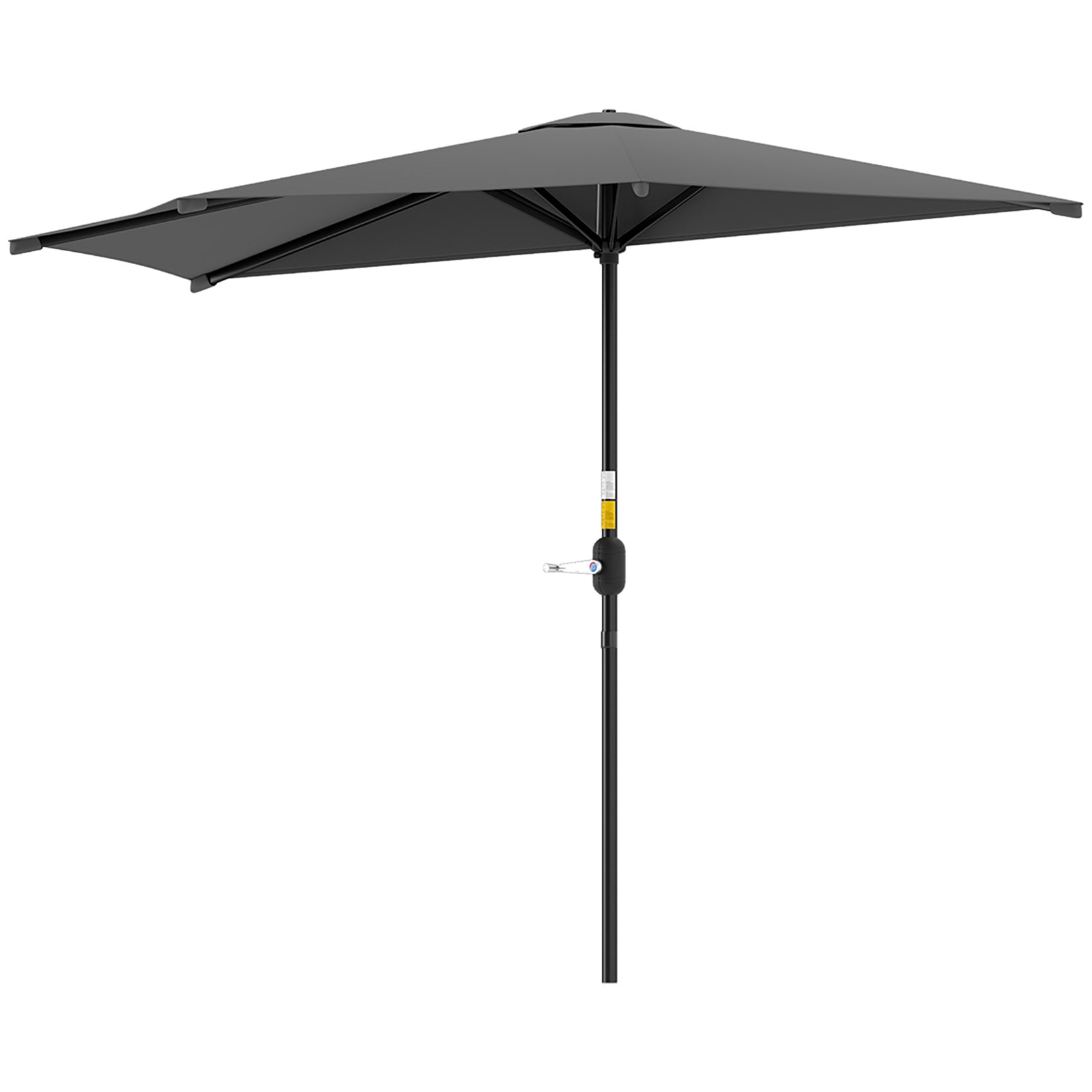 Outsunny 3(m) Half Parasol Semi Round Umbrella Patio Metal Frame