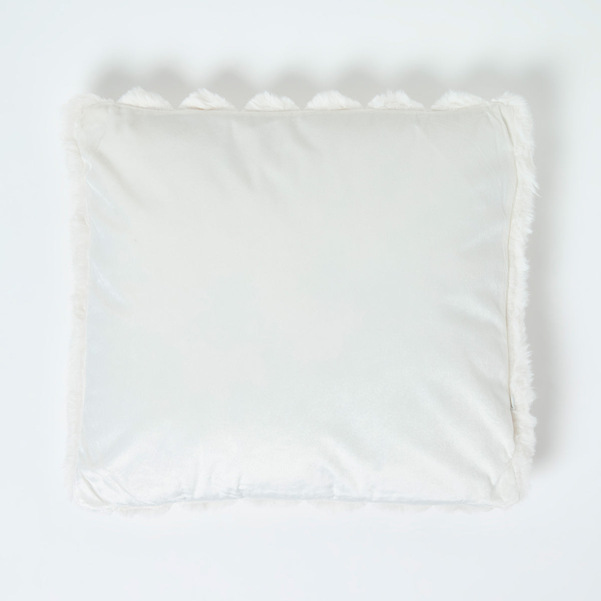 Cream Faux Fur Ribbed Cushion, 45 X 45 cm | 45cm x 45cm | Cream