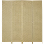 4 Panel Folding Room Dividers For Wall Privacy Screen Panels | One Size | Brown
