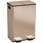 2 X 28l Dual Kitchen Bin Pedal Bin For Recycling And Waste | Gold