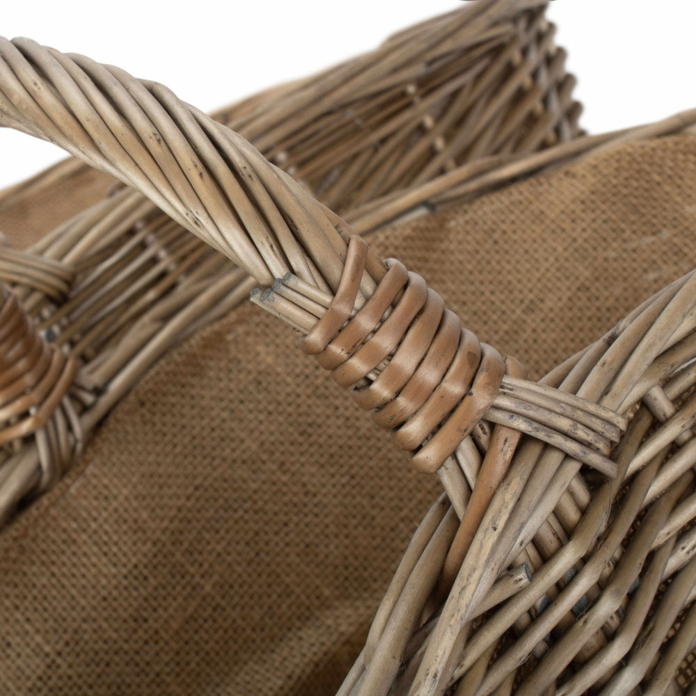 Wicker Antique Wash Harvesting Trug Baskets | Set-of-2