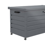 Breeins 350l Metal Outdoor Storage Box With Wheels – Lockable Weatherproof Garden Organizer