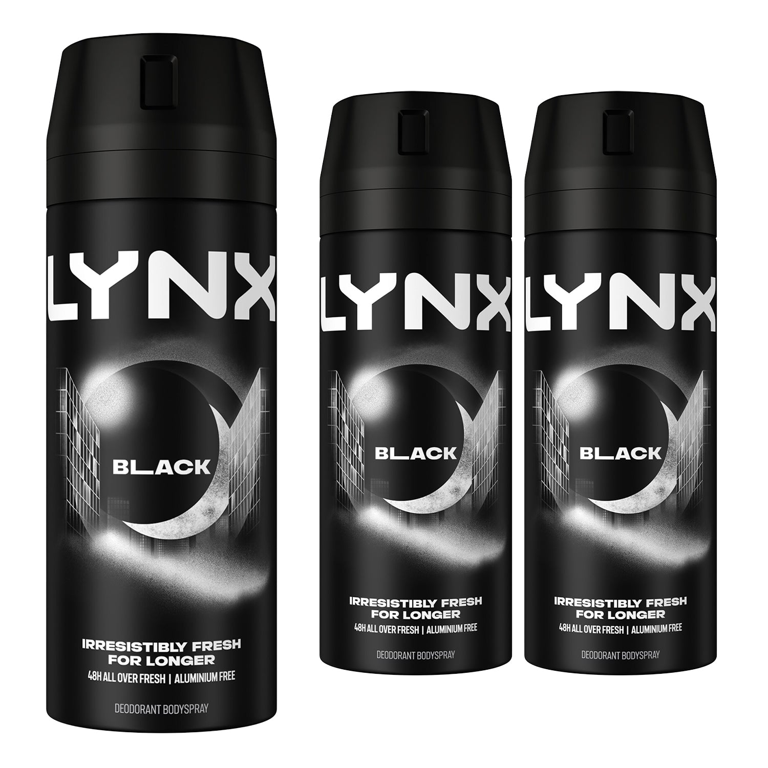 Body Spray Black 48-h High Definition Fragrance Deo For Men, 3x 150ml