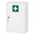 Medicine Cabinet Lockable Wall Mounted Storage Box Metal Home,white