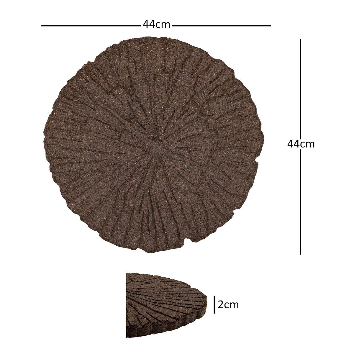 Rubber Garden Stepping Stones - Brown Log | Set of 2 | Brown