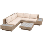 4pcs Rattan Sofa Set Garden Furniture Set W/ Armrest Cushion | Beige