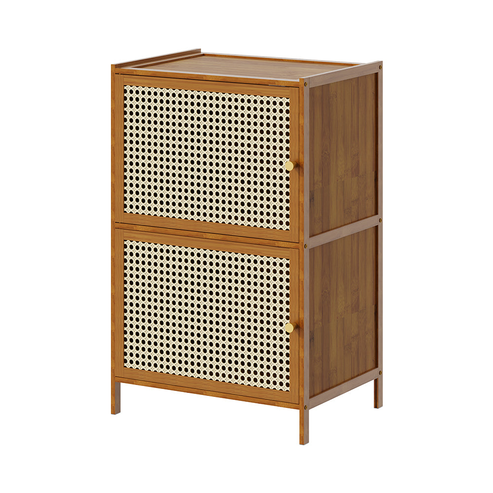 Narrow Bookcase With Doors | 2 Tier