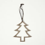 HOMESCAPES Set Of 3 Silver Christmas Ornaments Star Tree Snowflake