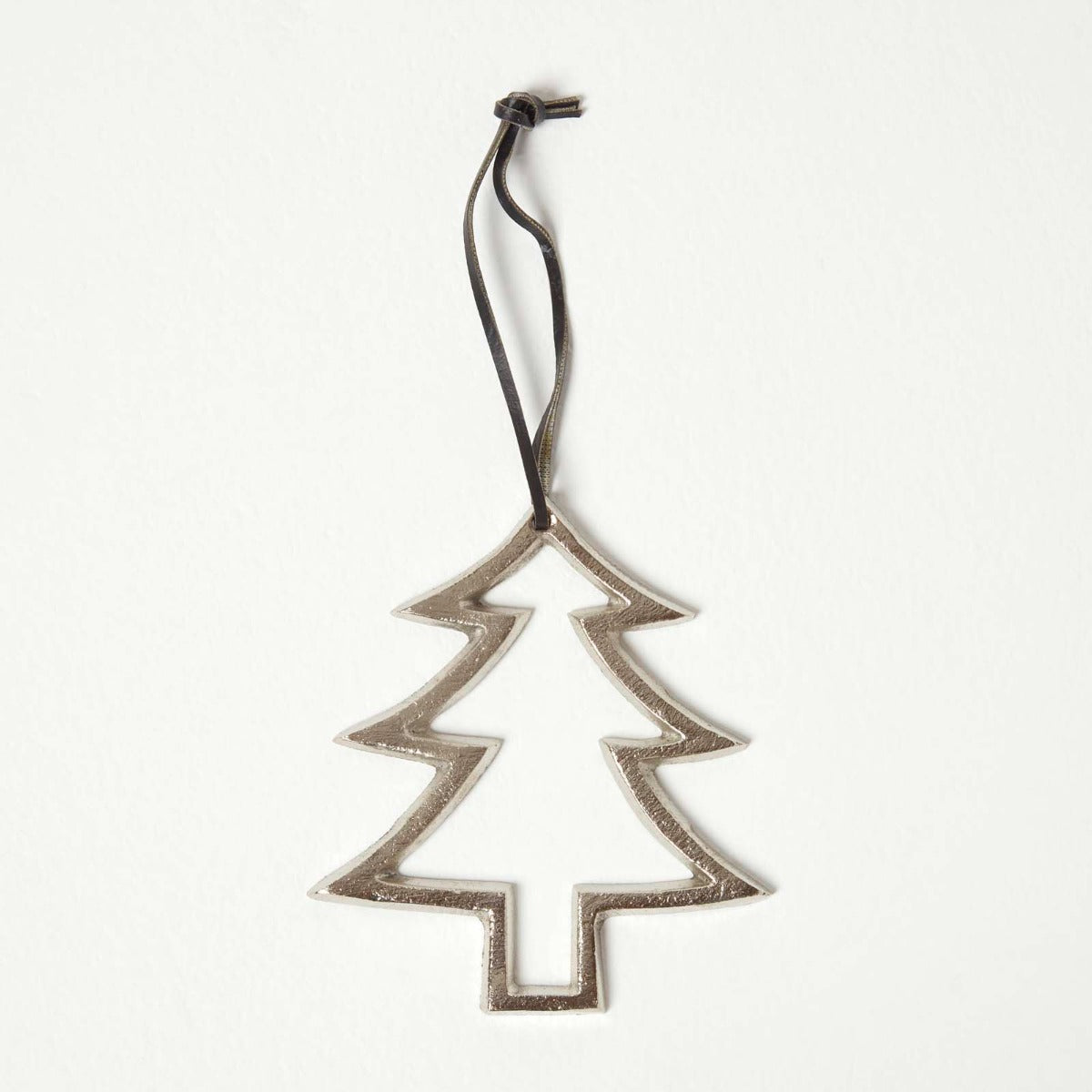HOMESCAPES Set Of 3 Silver Christmas Ornaments Star Tree Snowflake