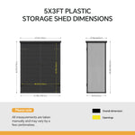 Breeins 5x3 Ft Outdoor Garden Tool Storage Shed