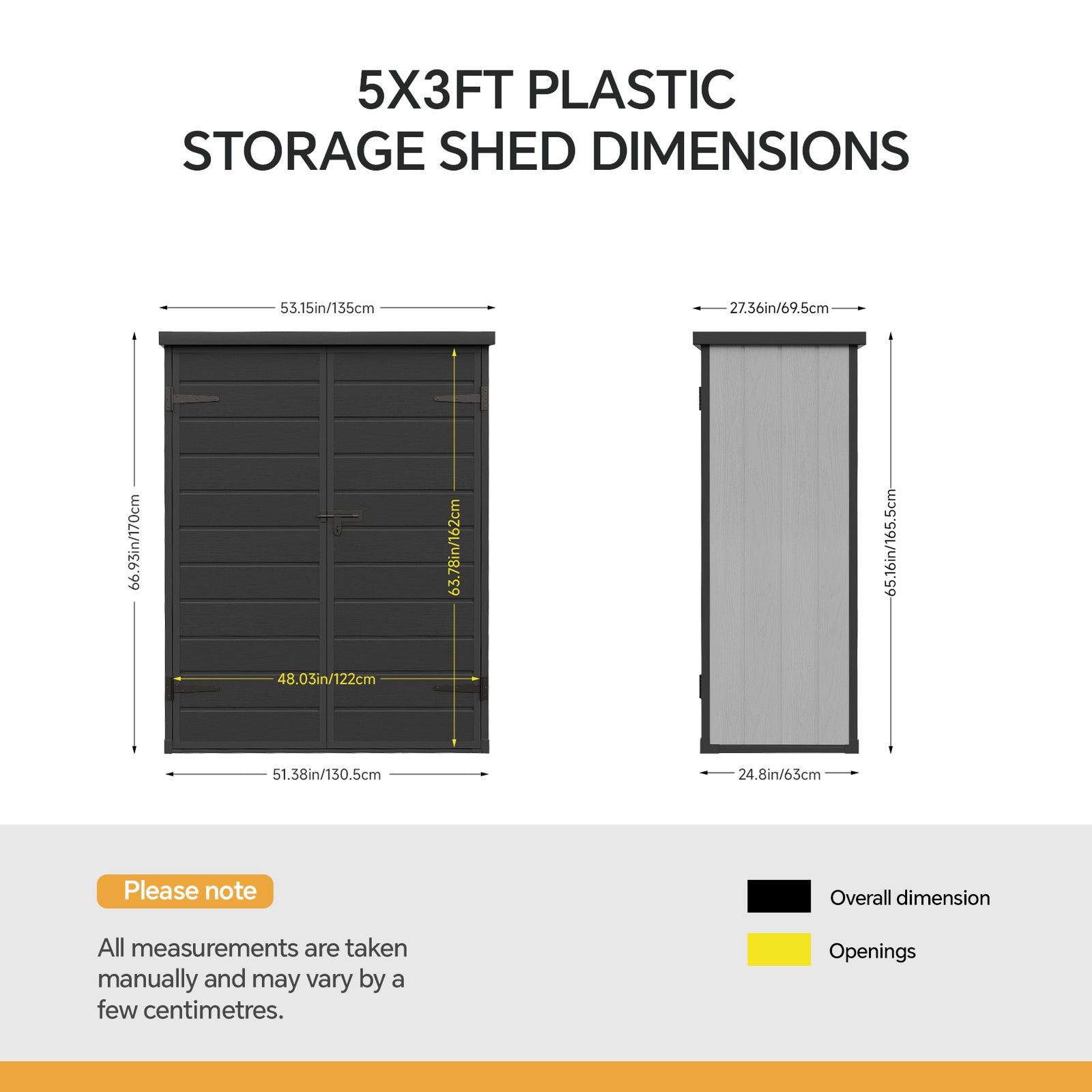 Breeins 5x3 Ft Outdoor Garden Tool Storage Shed
