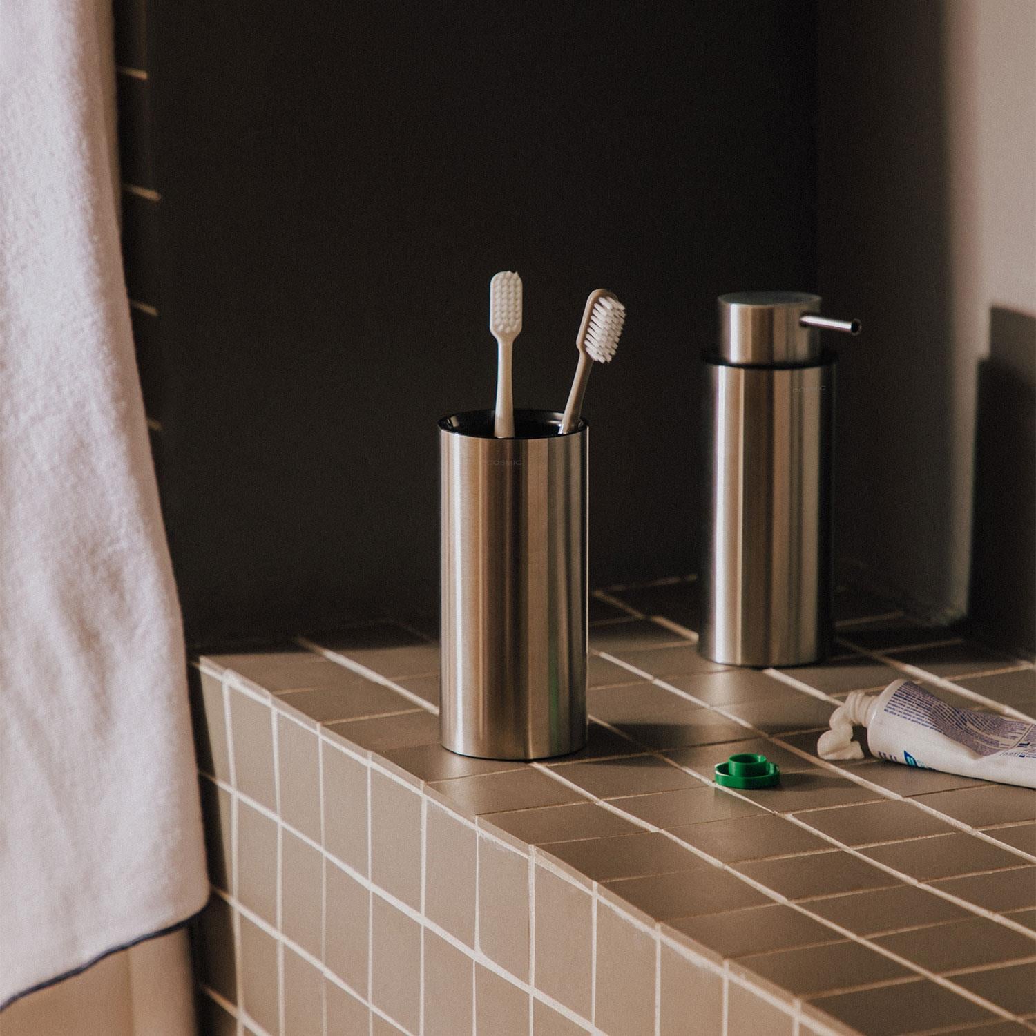 Free Standing Toothbrush Holder Matt Stainless Steel Logic