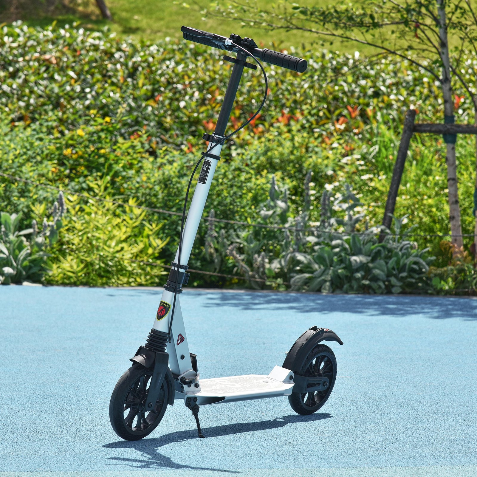 Adult Teens Kick Scooter Foldable 14+ W/ Rear Wheel& Brake | Silver