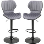 Bar Stool Set Of 2 Fabric Swivel Counter