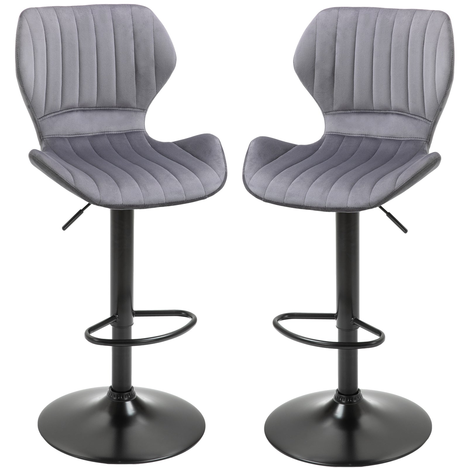 Bar Stool Set Of 2 Fabric Swivel Counter