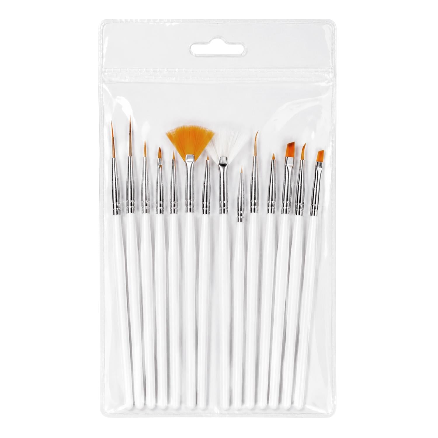 Envie Nail Art Brush Set 15pc Gel Acrylic Polish Design Painting Drawing Pen Pack