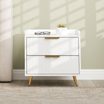 Bedside Table With 2 Drawers For Bedroom, Living Room | One Size | White