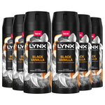 Lynx Fine Fragrance Collection Black Vanilla Deodorant Body Spray 150ml, 6 Pack