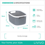 Kovan Grey Woven Basket - 14l