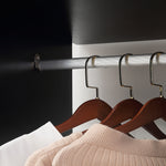 Mobile Double Open Wardrobe W/ Clothes Hanging Rail Colthing | One Size | Black