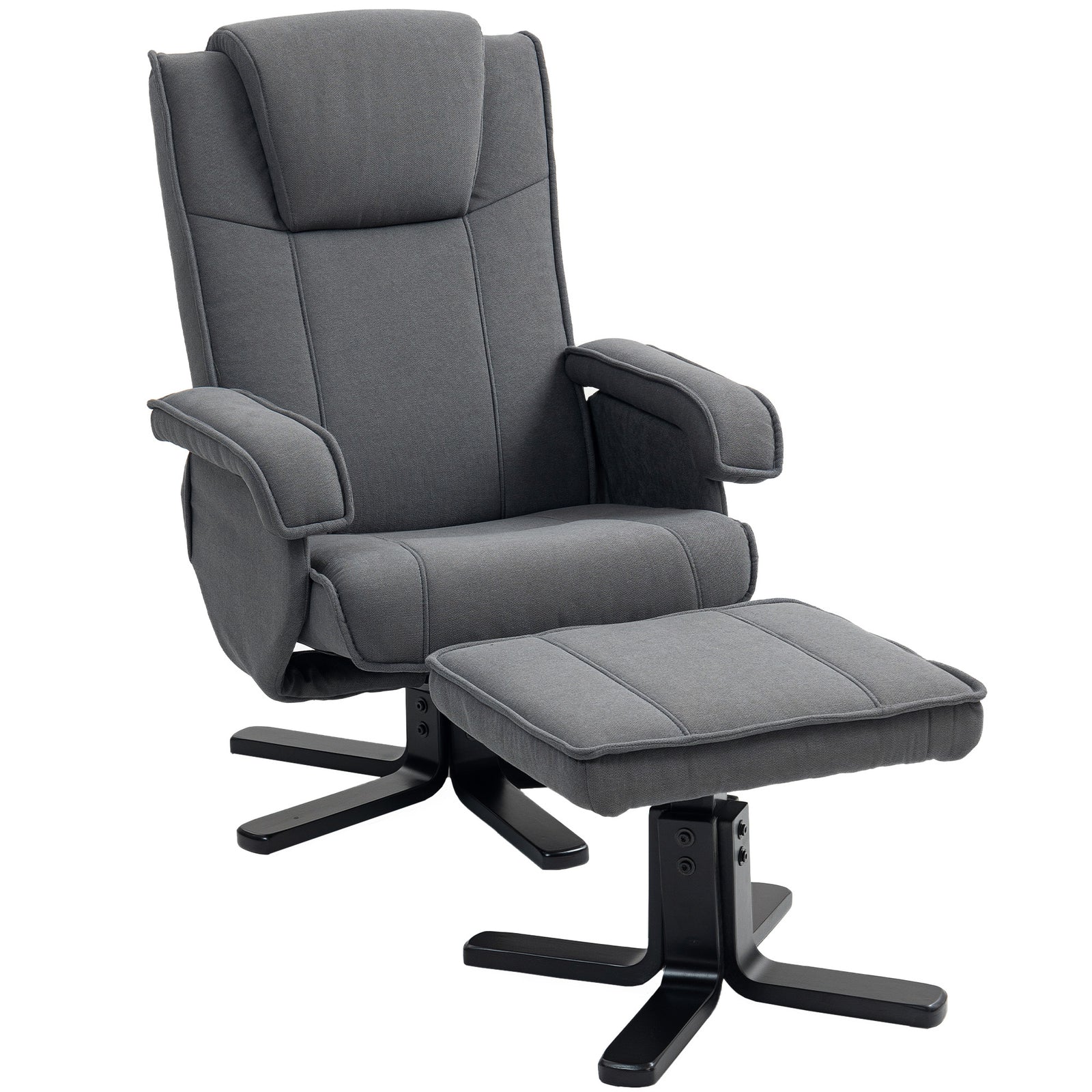 Swivel Recliner Chair With Footstool Velvet