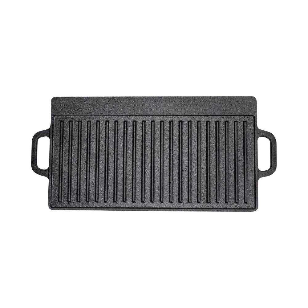 Living and Home 45cm W X 22cm W Non-stick Cast-iron Reversible Griddle Pan