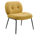 Elegant Linen Accent Chair Modern Upholstered Lounge Chair | Yellow